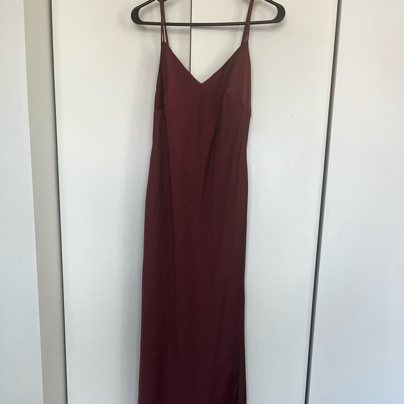 BHLDN Charlie Satin Charmeuse Dress in Cinnamon Rose - Picture 3 of 4
